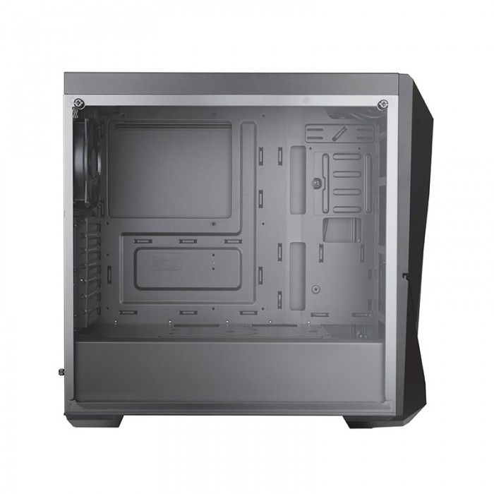 کیس کولر مستر MasterBox K500 ARGB دارای پنل شیشه ای است و در قسمت جلویی بدنه آن دو فن RGB با توری فلزی دارد.