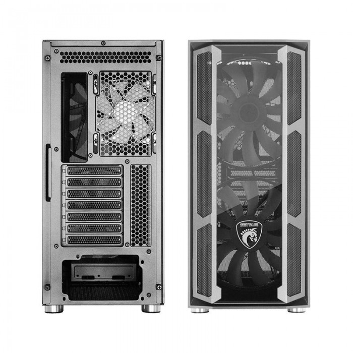 کیس کامپیوتر گرین Griffin G6 طراحی زیبایی دارد و پنل کناری آن از شیشه حرارت دیده دودی ساخته شده است.
