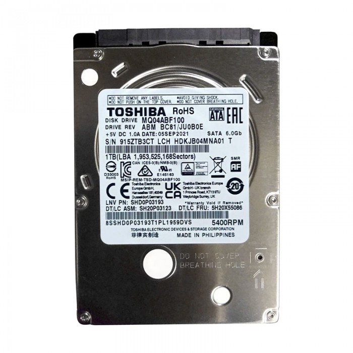 هارددیسک اینترنال Toshiba SATA 2.5-inch 1TB دارای وزن 96 گرم بوده و برای استفاده در لپتاپ و All-in-One مناسب است.