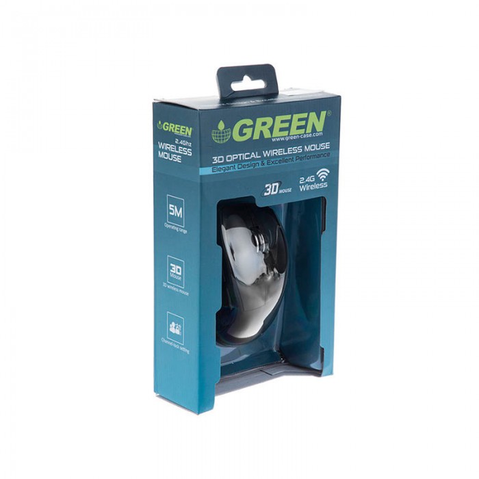 ماوس بی سیم گرین GM-501W دارای طراحی ارگونومیک و کیفیت ساخت عالی است و حسگر اپتیکال دارد.