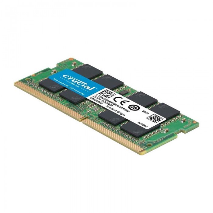 یک ماژول رم لپ تاپ سبز رنگ که بر روی آن نوع حافظه DDR4 و ظرفیت 8 گیگابایت بر روی آن درج شده است