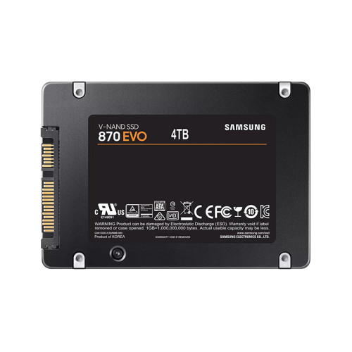 هارد اس اس دی اینترنال سامسونگ Samsung 870 EVO با ظرفیت 4 ترابایت هارد اس اس دی 4 ترابایتی سامسونگ 870 EVO در برابر شوک و لرزش مقاوم است و میانگین عمر بالایی دارد.