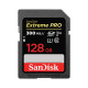 کارت حافظه سن دیسک SanDisk Extreme Pro 128GB SDXC UHS-II کارت حافظه SanDisk Extreme Pro 128GB SDXC UHS-II در برابر آب و پرتو ایکس مقاوم است و می توان از آن برای فیلم برداری با رزولوشن های 8K، 4K و Full HD بهره برد.
