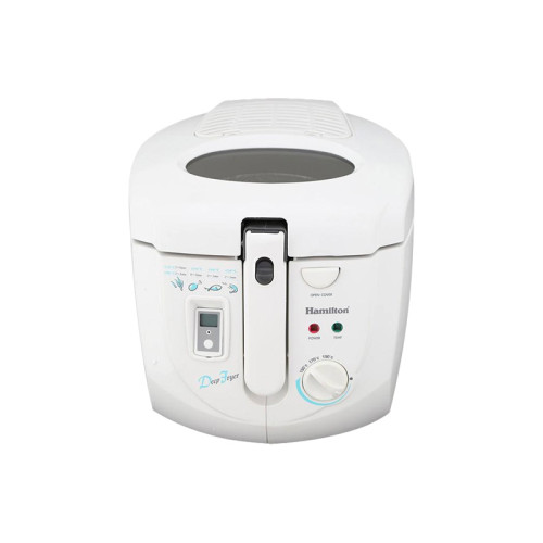 سرخ کن همیلتون Hamilton DF-535 سرخ کن همیلتون DF-535 مجهز به صفحه نمایش و تایمر دیجیتالی است و با زدن چند دکمه انواع مواد غذایی را آماده می کند.