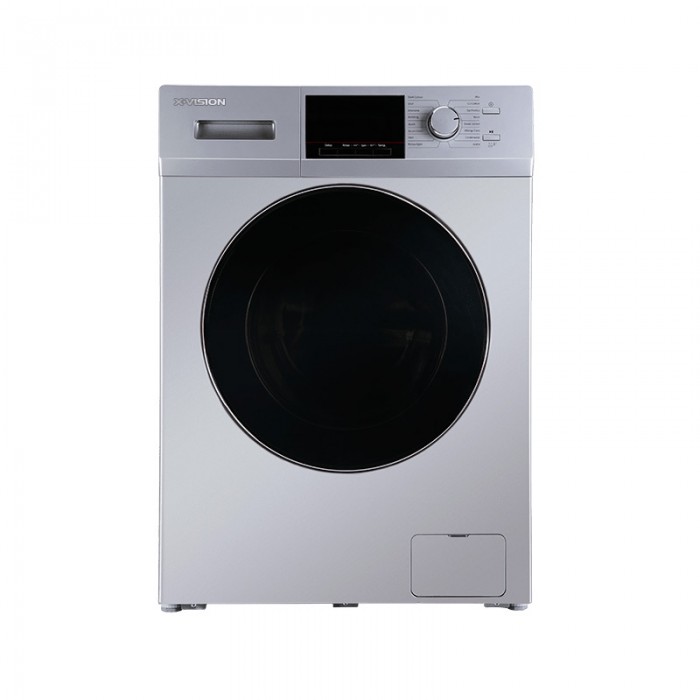 ماشین لباسشویی ایکس ویژن TM72-ASBL/AWBL طراحی ظریف و ظاهری مدرن به رنگ های سفید یا نقره ای دارد.