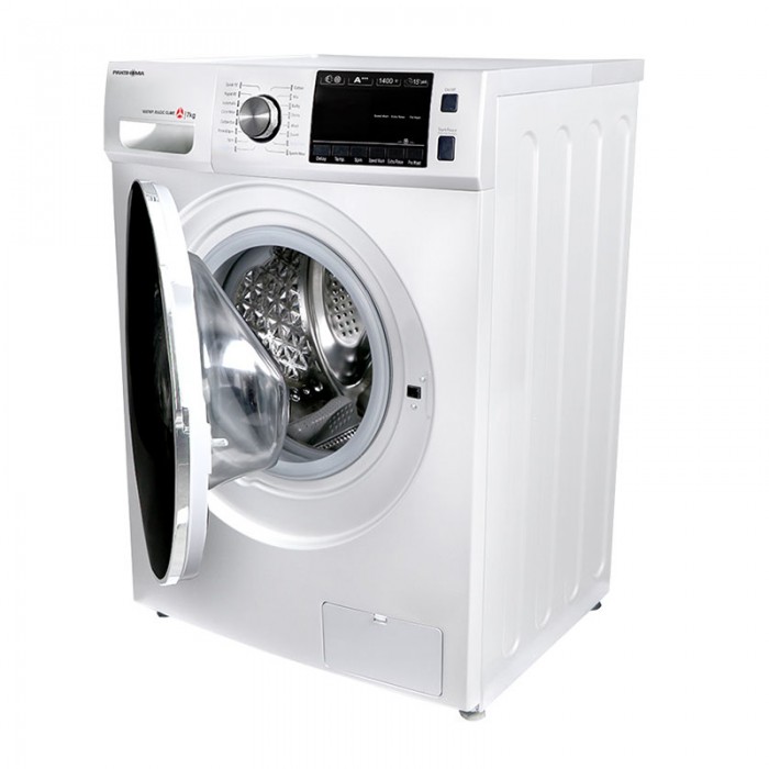 ماشین لباسشویی پاکشوما TFU 74406 ST طراحی ظاهری زیبا با بدنه سفید یا نقره ای دارد و قابلیت تشخیص وزن لباس دارد.