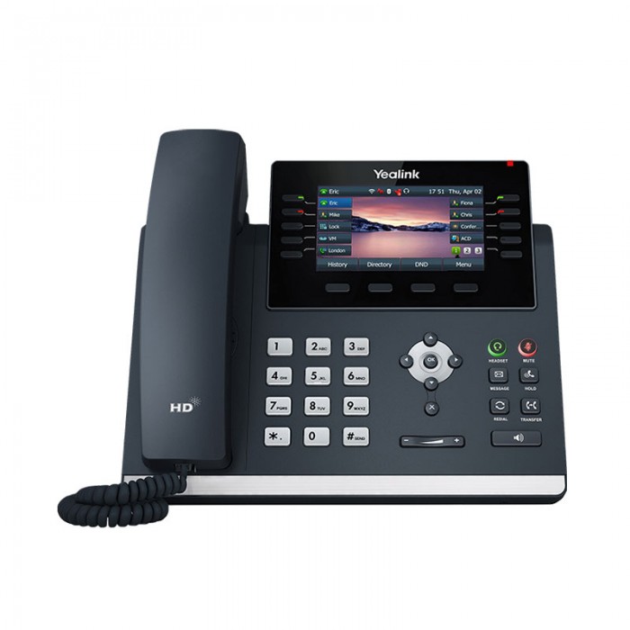 تلفن تحت شبکه یالینک SIP-T46U با پایه قابل تنظیم در دو حالت مختلف و امکان اتصال به دیوار