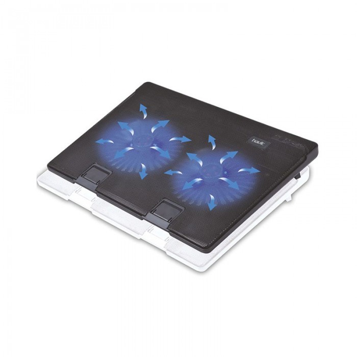 کول پد لپ تاپ هویت HV-F2029 یکی از مدل های کم صدای موجود در بازار است و چراغ LED آبی دارد.