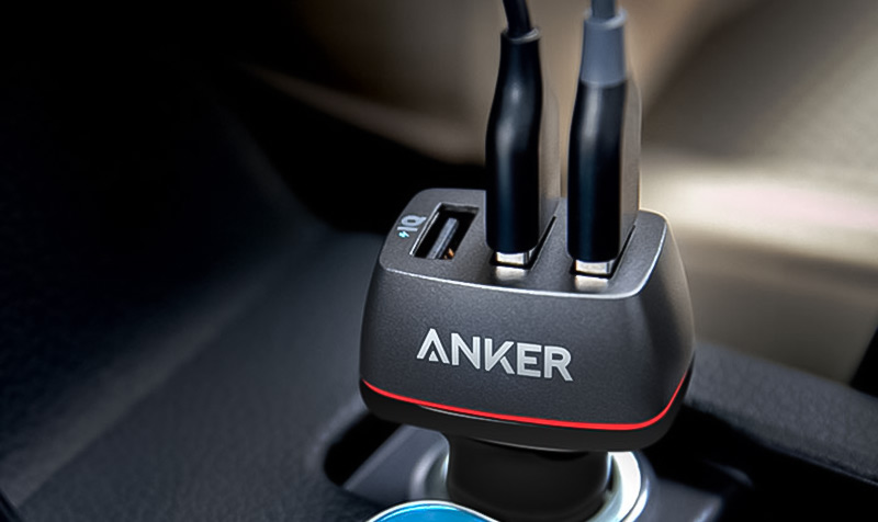 شارژر فندکی Anker 48W PowerDrive+ III Duo – شارژ سریع و مطمئن