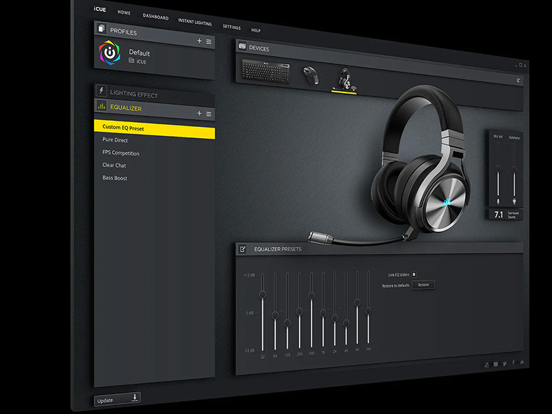 شتاب سنج و میکروفون جدا شونده هدست گیمینگ کورسیر Corsair VIRTUOSO RGB-Gunmetal