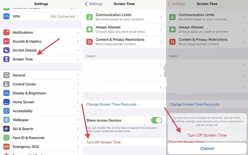 غیر فعال کردن Screen Time بر روی آیفون و آیپد