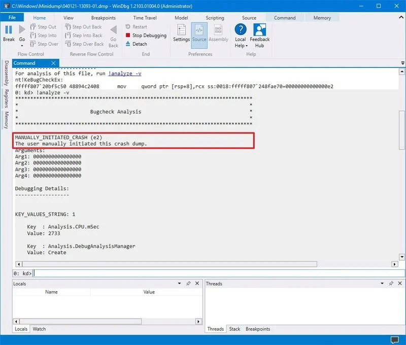 مراحل آنالیز فایل dump