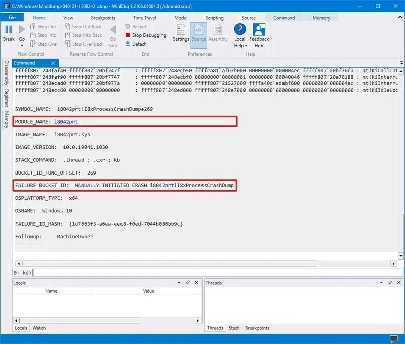 مراحل آنالیز فایل dump