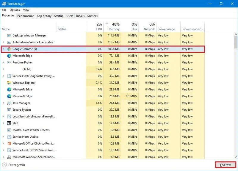 چگونه از Task Manager برای تشخیص میزان حافظه اشغال شده توسط نرم افزارها استفاده کنیم؟