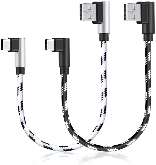 کابل تبدیل USB-A به USB-C برند CIKOO مدل right-angle – دارای رابط هایی با زاویه 90 درجه