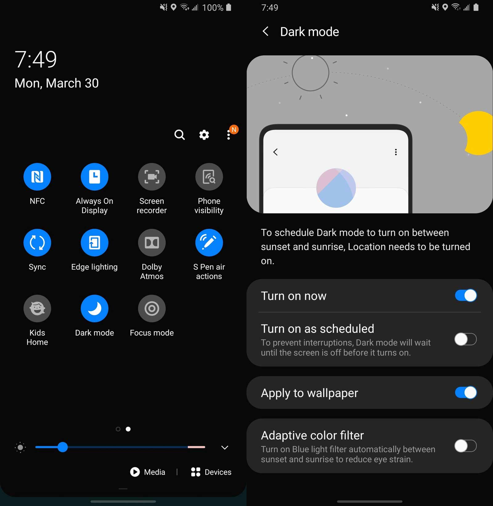 آموزش تصویری فعال کردن حالت dark mode در گوشی های گلکسی سامسونگ