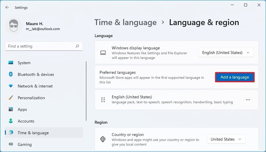 تغییر تنظیمات زبان سیستم