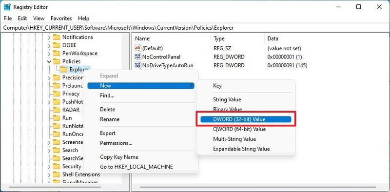 غیر فعال کردن Settings و کنترل پنل با استفاده از Registry در ویندوز 11