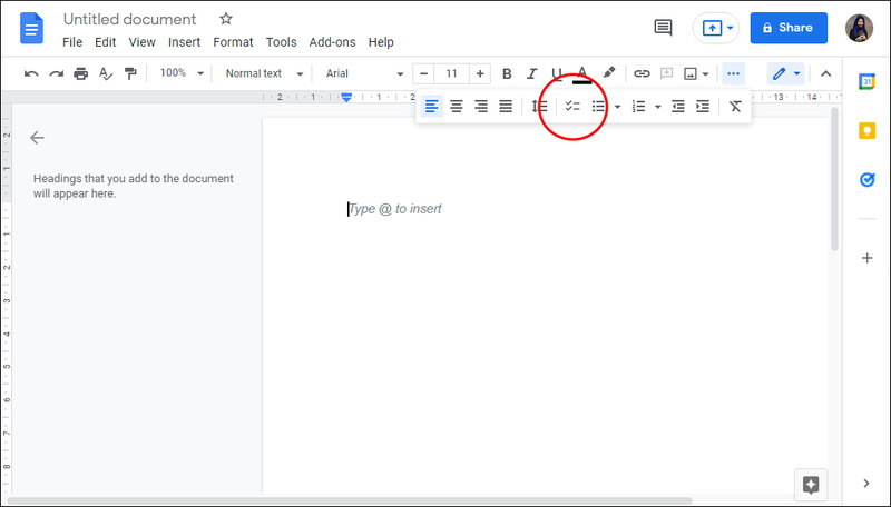 چگونه در Google Docs بر روی کامپیوتر رومیزی چک لیست ایجاد کنیم؟