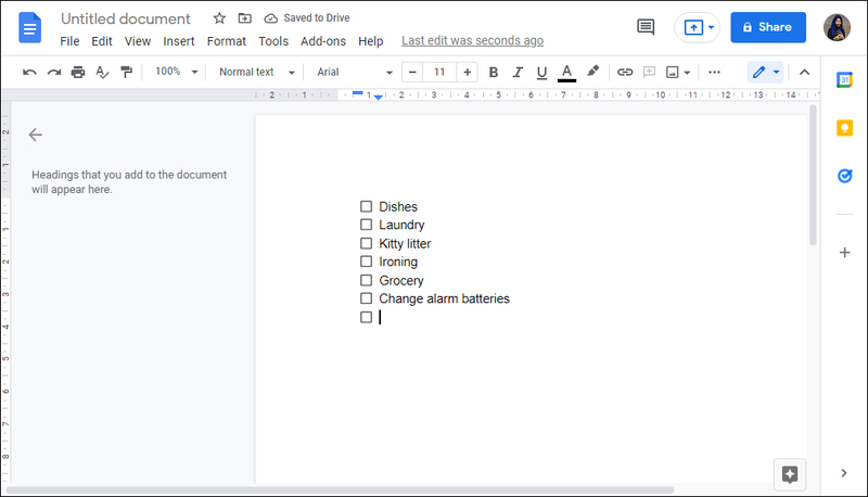 چگونه در Google Docs بر روی کامپیوتر رومیزی چک لیست ایجاد کنیم؟