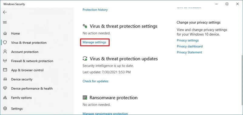 غیر فعال کردن Tamper Protection