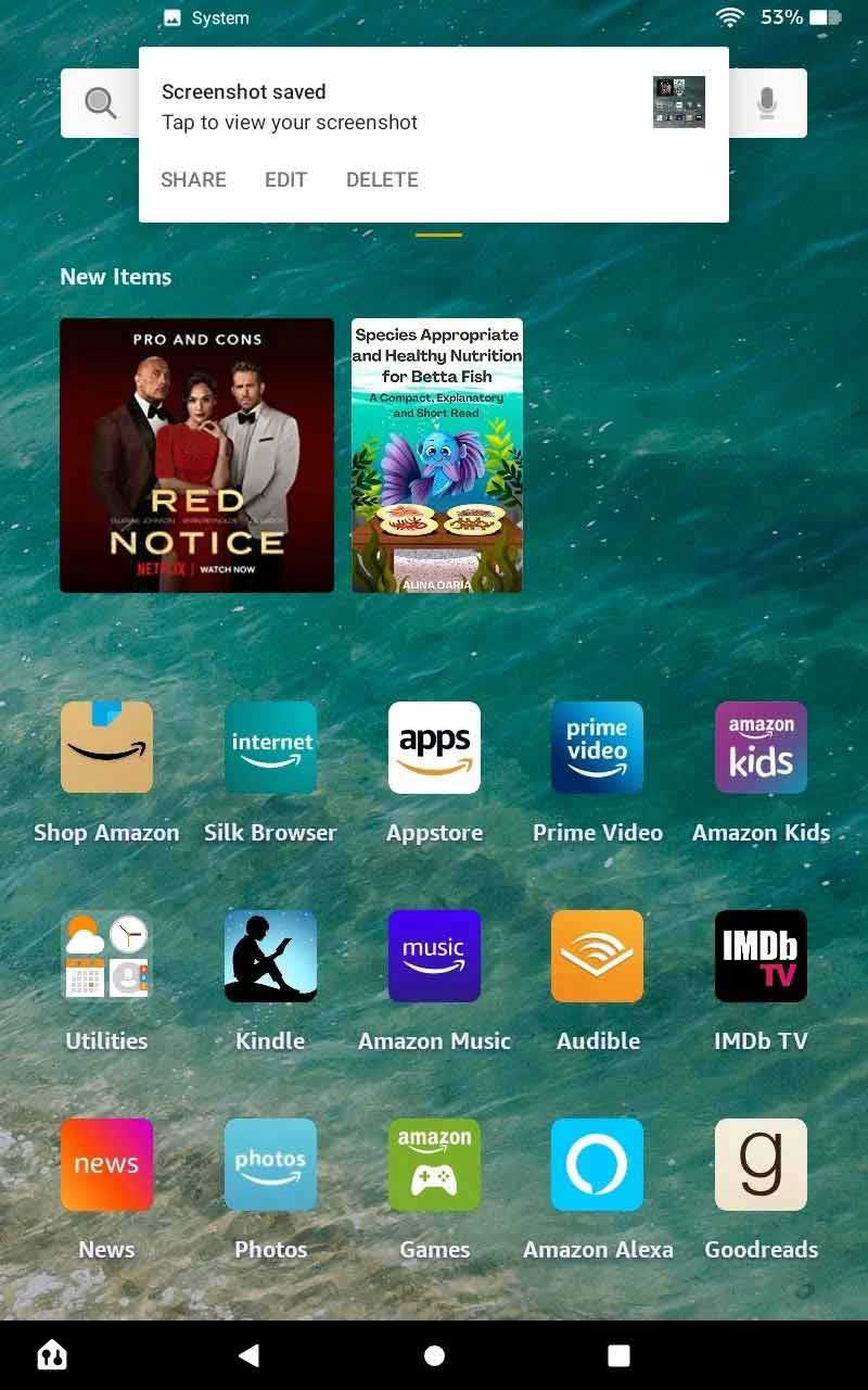 آموزش گرفتن اسکرین شات در تبلت Amazon Fire