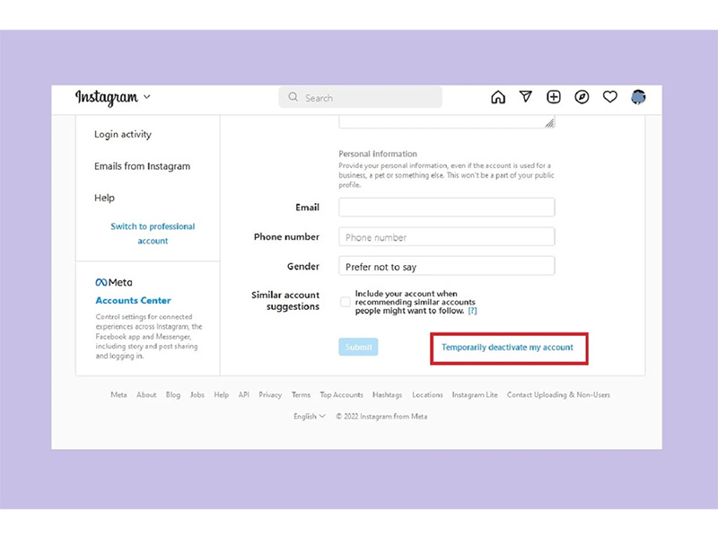 چگونه اکانت اینستاگرام خود را به طور موقت غیر فعال کنیم؟