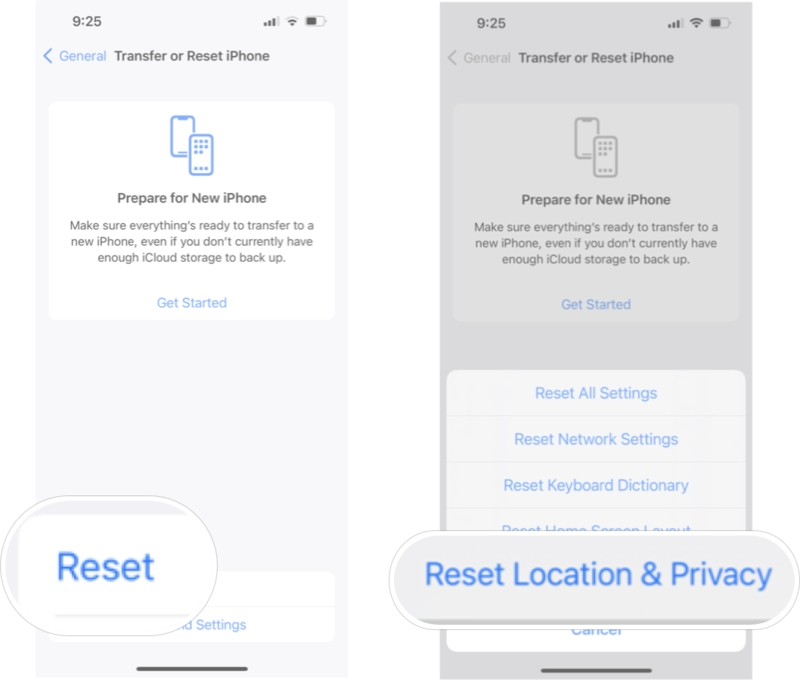 آموزش ریست کردن Location و Privacy در آیفون