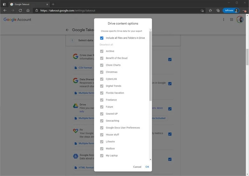 آموزش دانلود اطلاعات حجیم از گوگل درایو با استفاده از سرویس Google Takeout