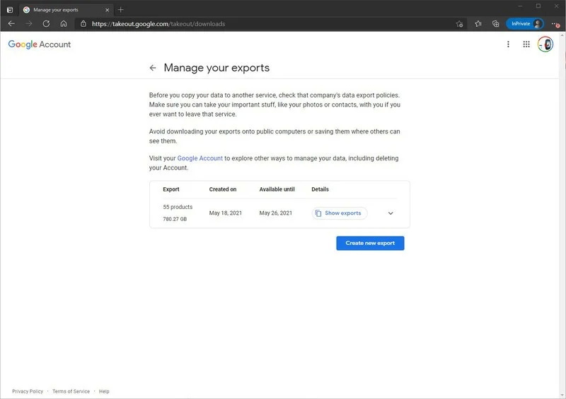 آموزش دانلود اطلاعات حجیم از گوگل درایو با استفاده از سرویس Google Takeout