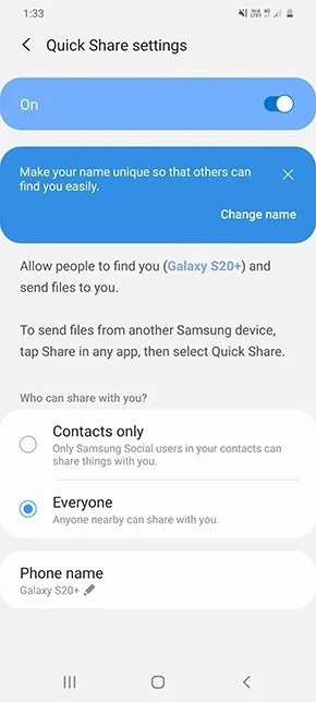 آموزش استفاده از Quick Share سامسونگ
