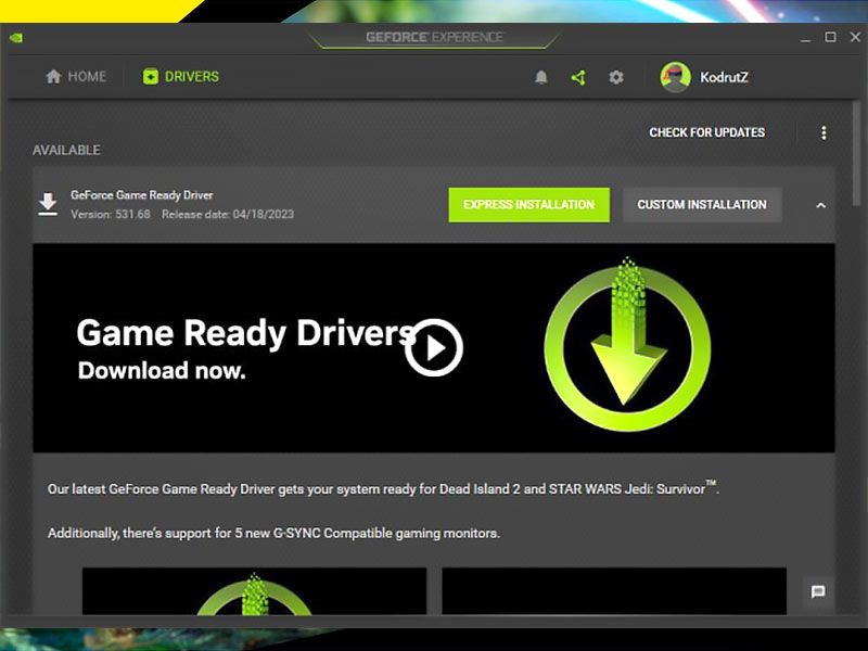 پکیج درایور انویدیا GeForce Game Ready