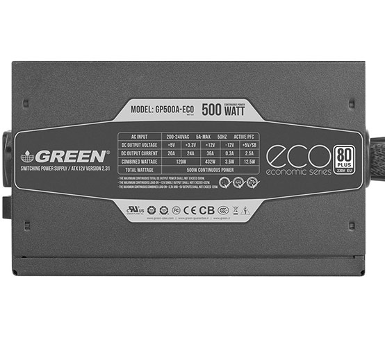 پاور کامپیوتر گرین GP500A-ECO Rev3.1