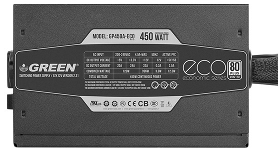 پاور کامپیوتر گرین Green GP450A-ECO Rev3.1
