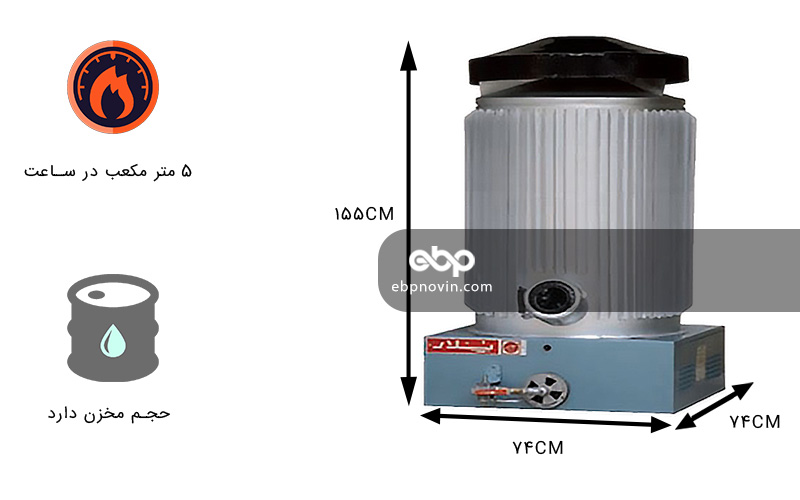 بخاری کارگاهی گاز سوز پلار 425