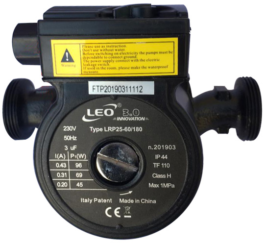 قابلیت و مشخصات پمپ سیرکولاتور خطی سه سرعته لئو LRP25-60/180