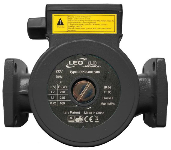 قابلیت و مشخصات پمپ سیرکولاتور خطی لئو LRP40-80F/250