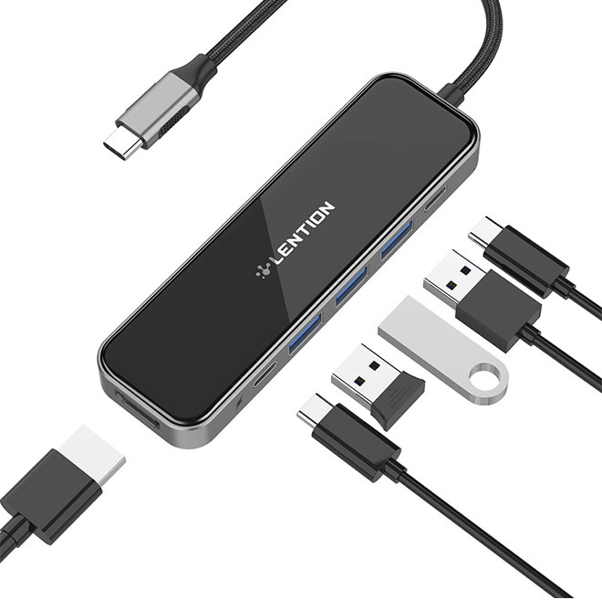 قابلیت و مشخصات هاب 6 پورت Lention CE35 USB-C