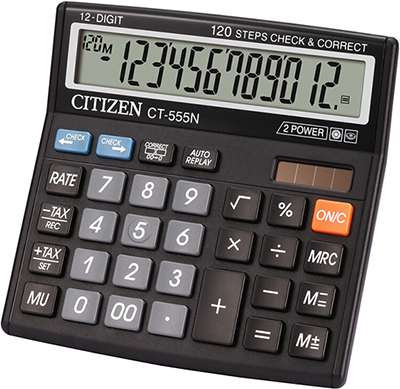 قابلیت و کارایی ماشین حساب ساده سیتیزن CT-555N